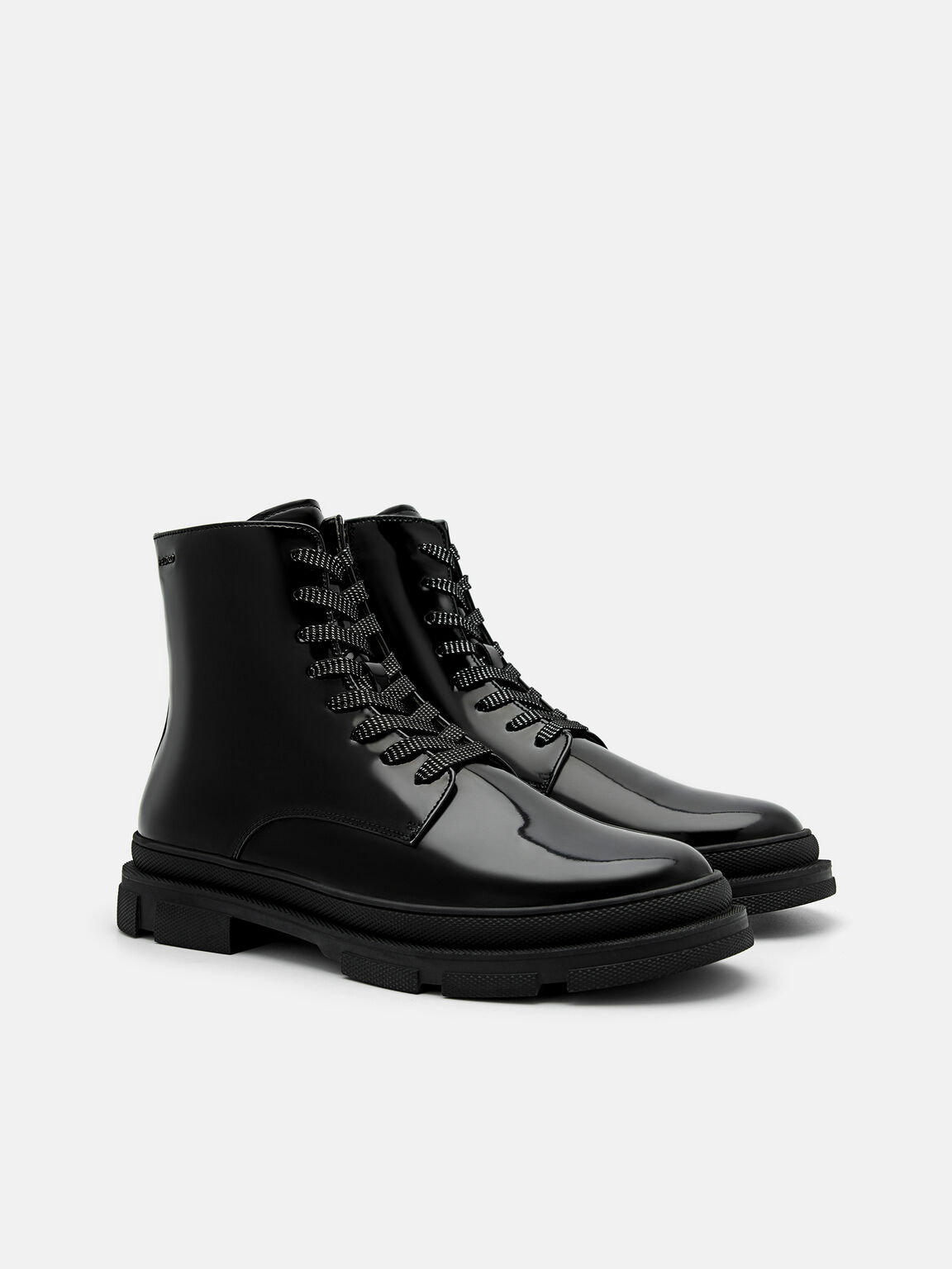 Leather Side-Zip Boots, Black