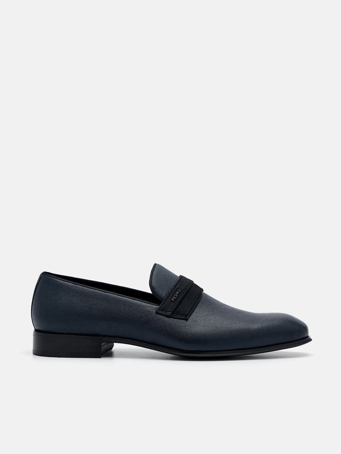 Clive Leather Loafers, Navy