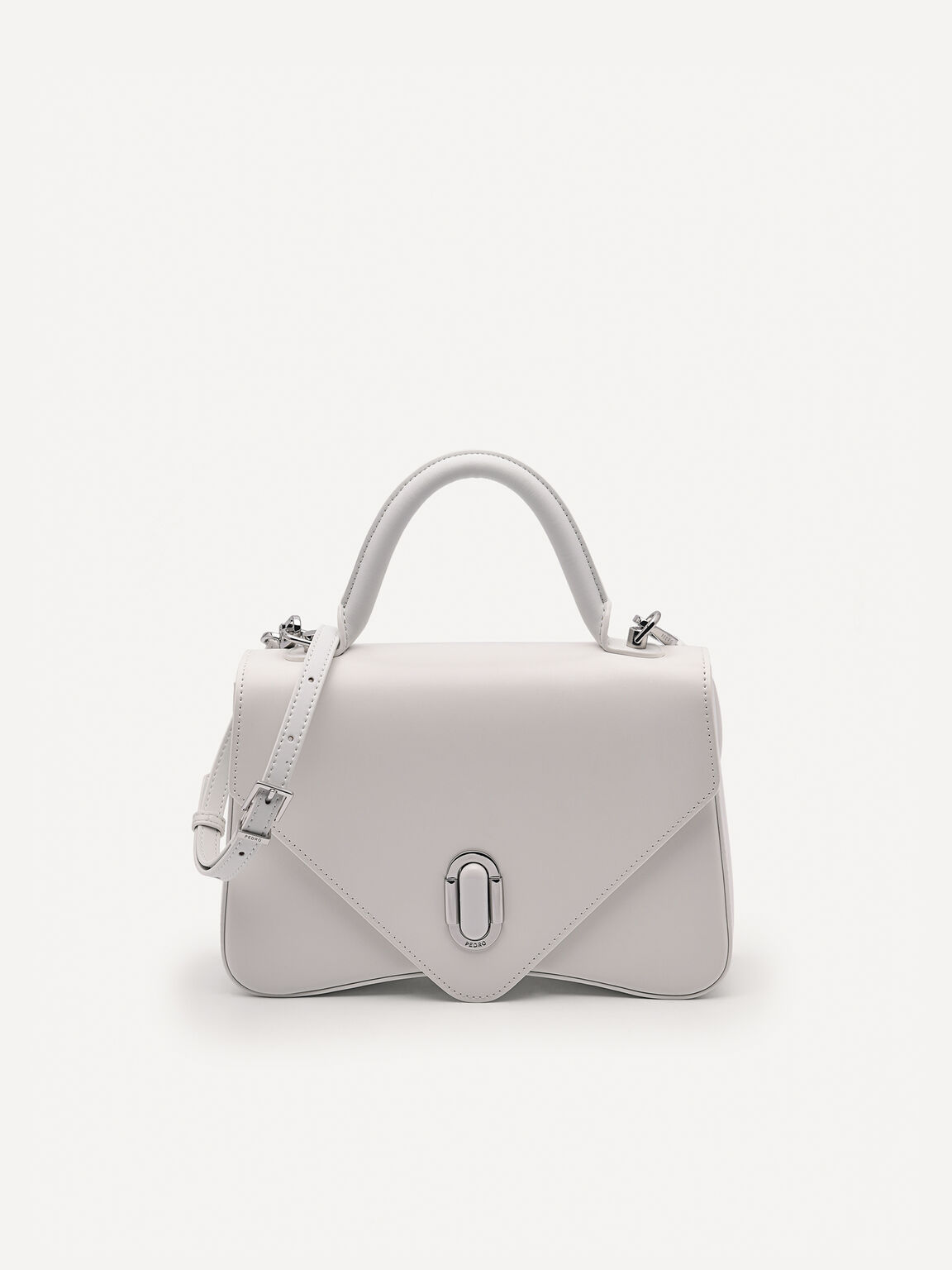 Zenith Leather Handbag, White