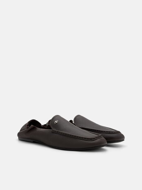 Gabrielle Leather Loafers, Dark Brown