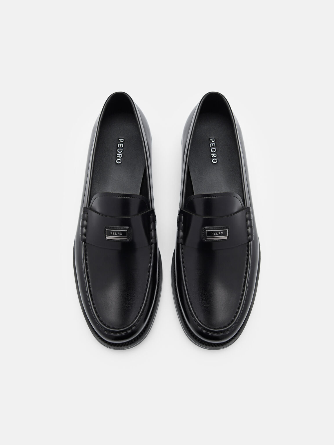Black Leather Loafers - PEDRO SG
