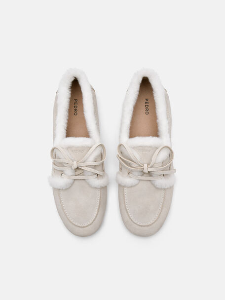Dee Suede Boat Shoes, Chalk