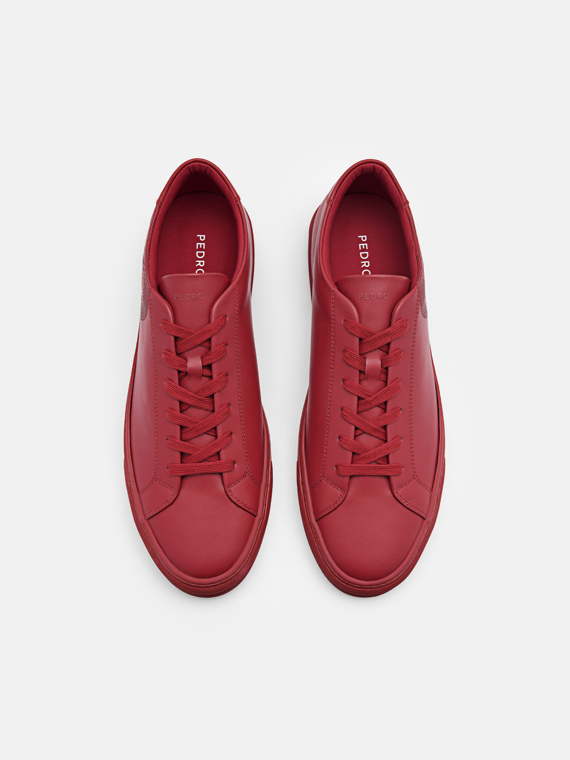 男士PEDRO Icon Ridge皮革板鞋, 红色