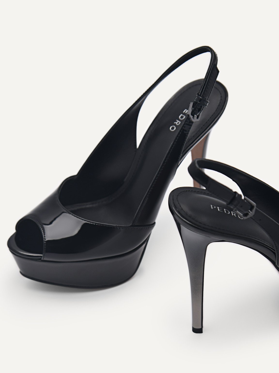 Slingback Heel Sandals, Black