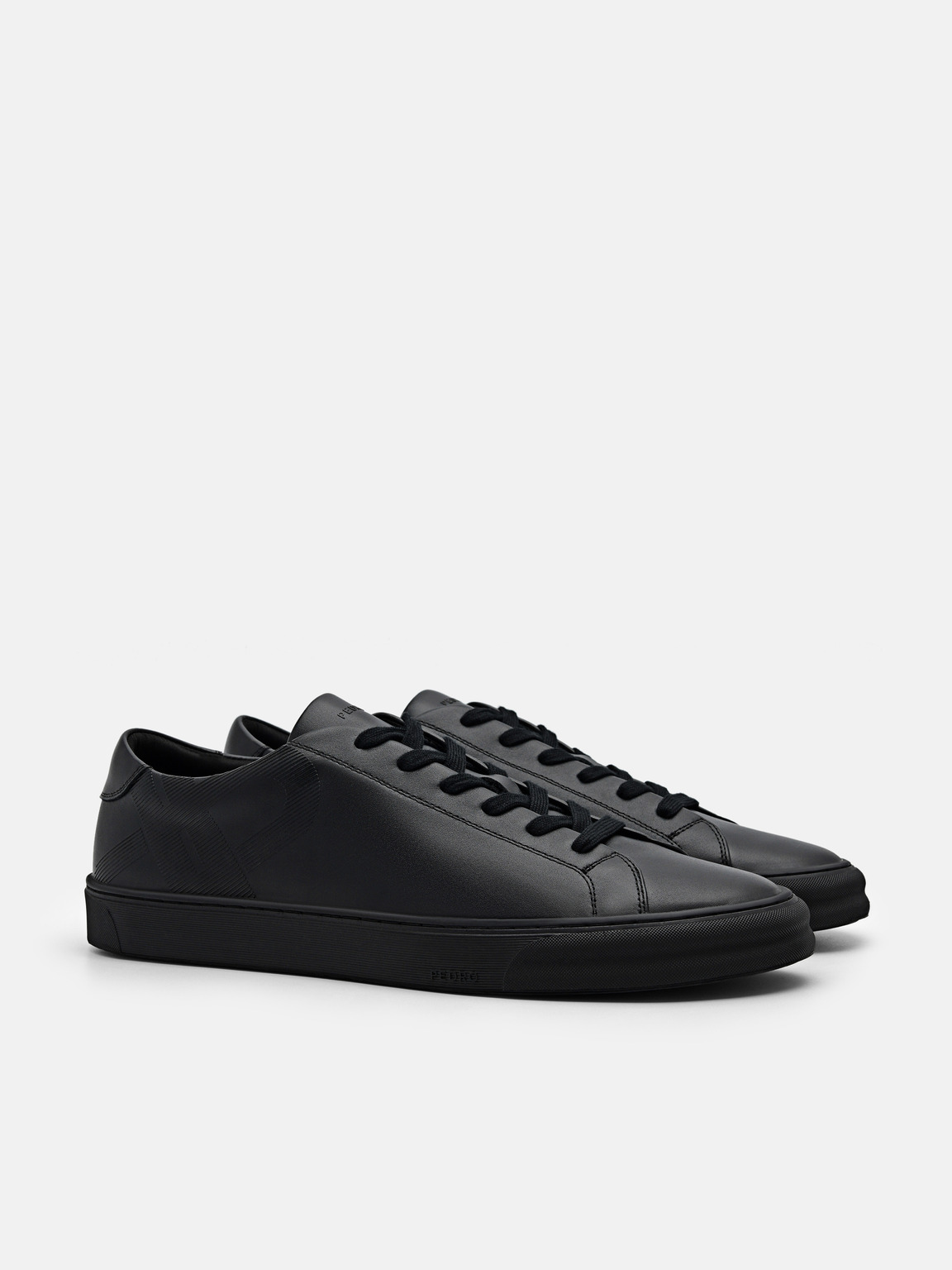 PEDRO Icon Ridge Leather Sneakers, Black