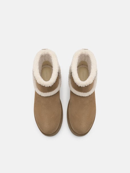 Feliz Suede Boots, Beige