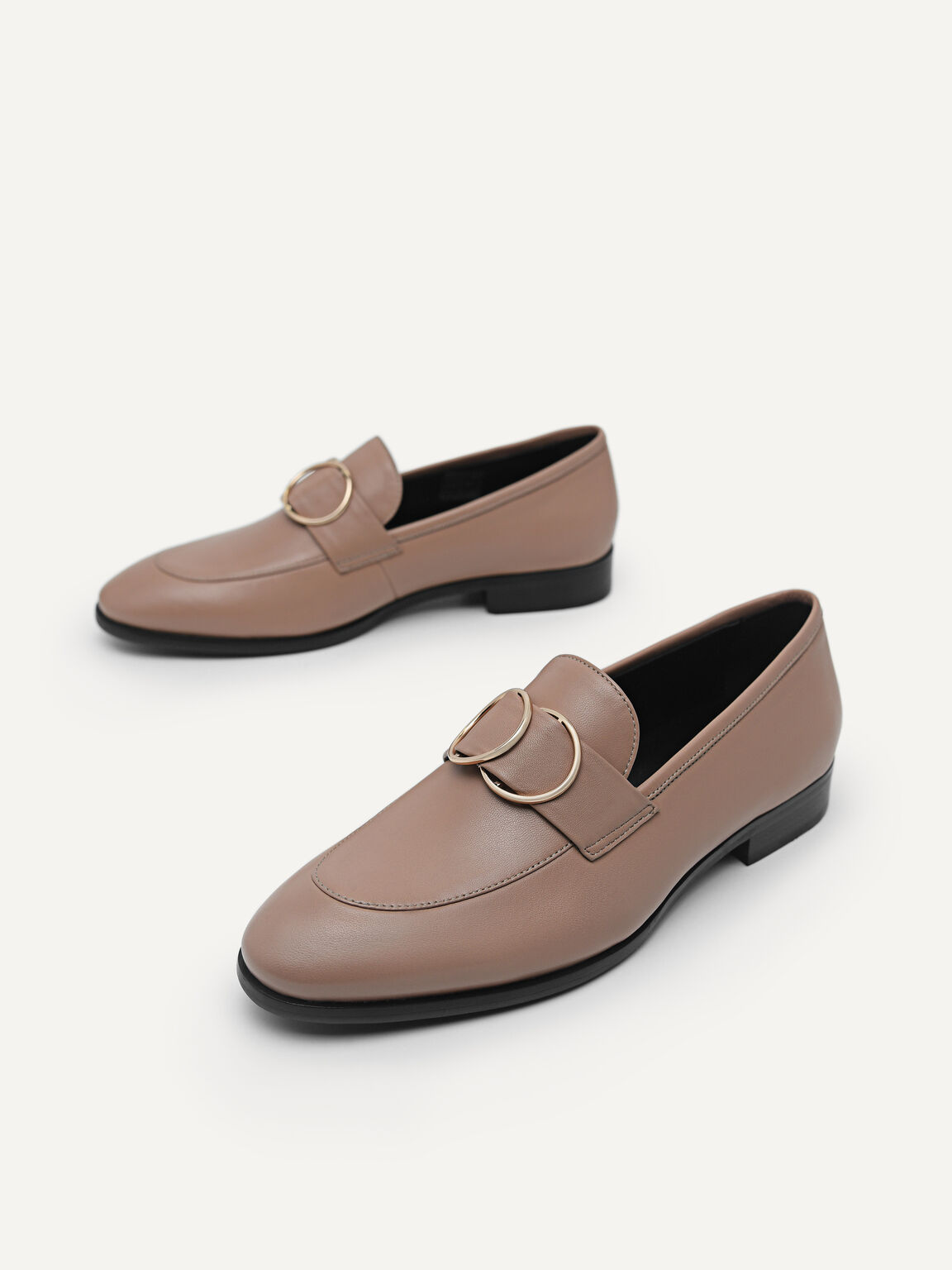 Leather Loafers, Nude