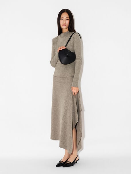 Heart Shoulder Bag, Black