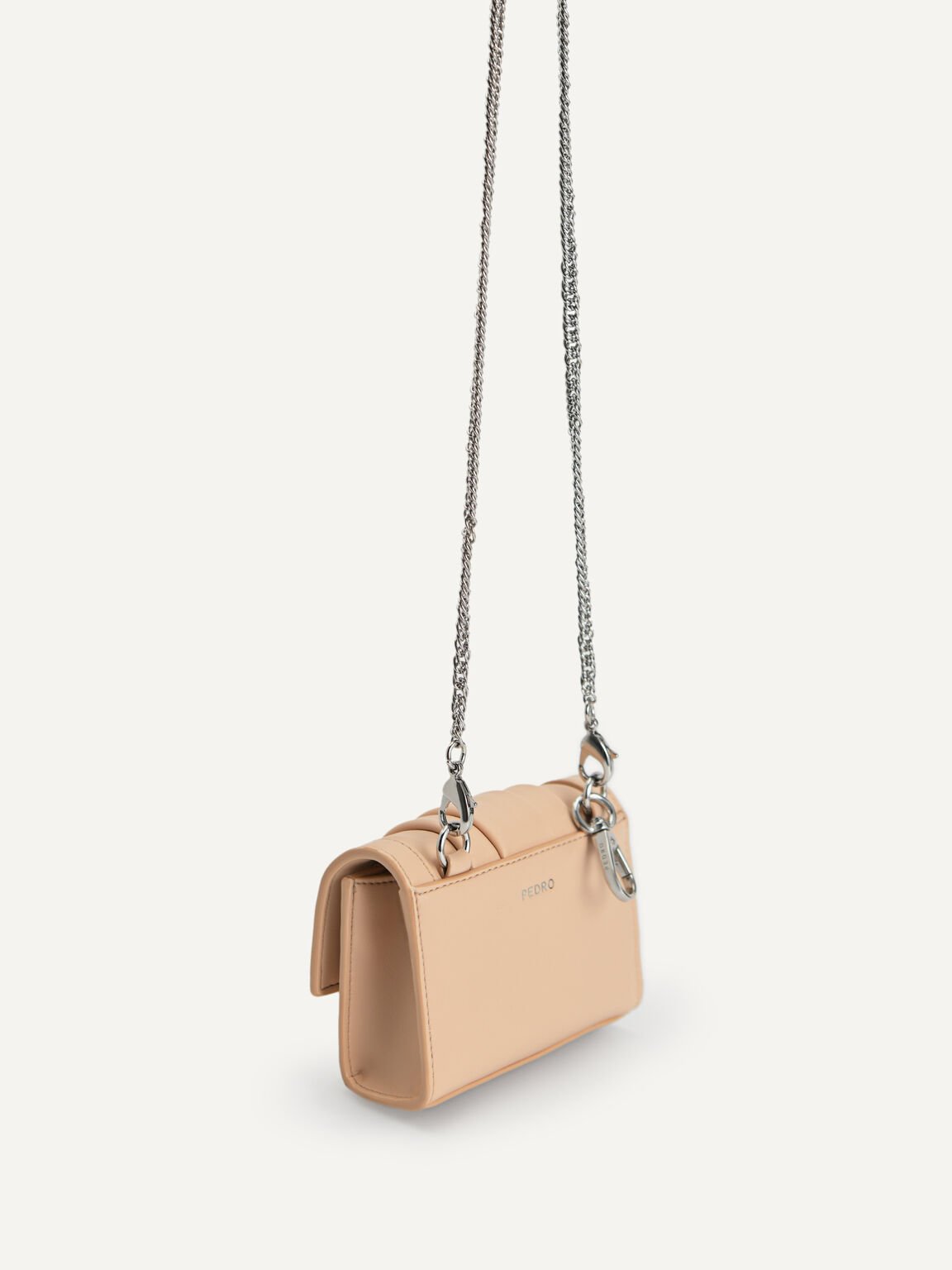 Micro Pleated Shoulder Bag, Nude