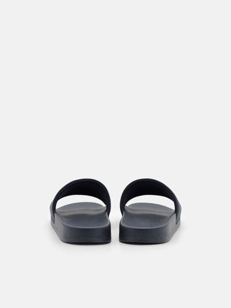 Rubber Slide Sandals, Navy