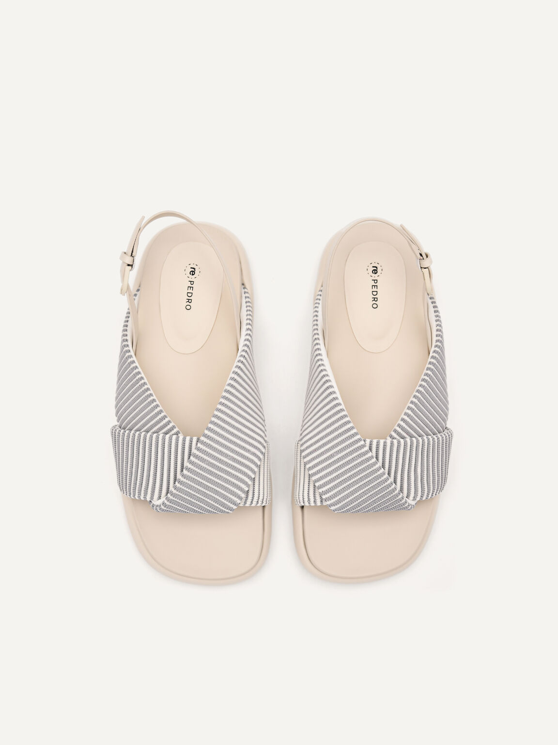 rePEDRO Pleated Sandals, Light Grey