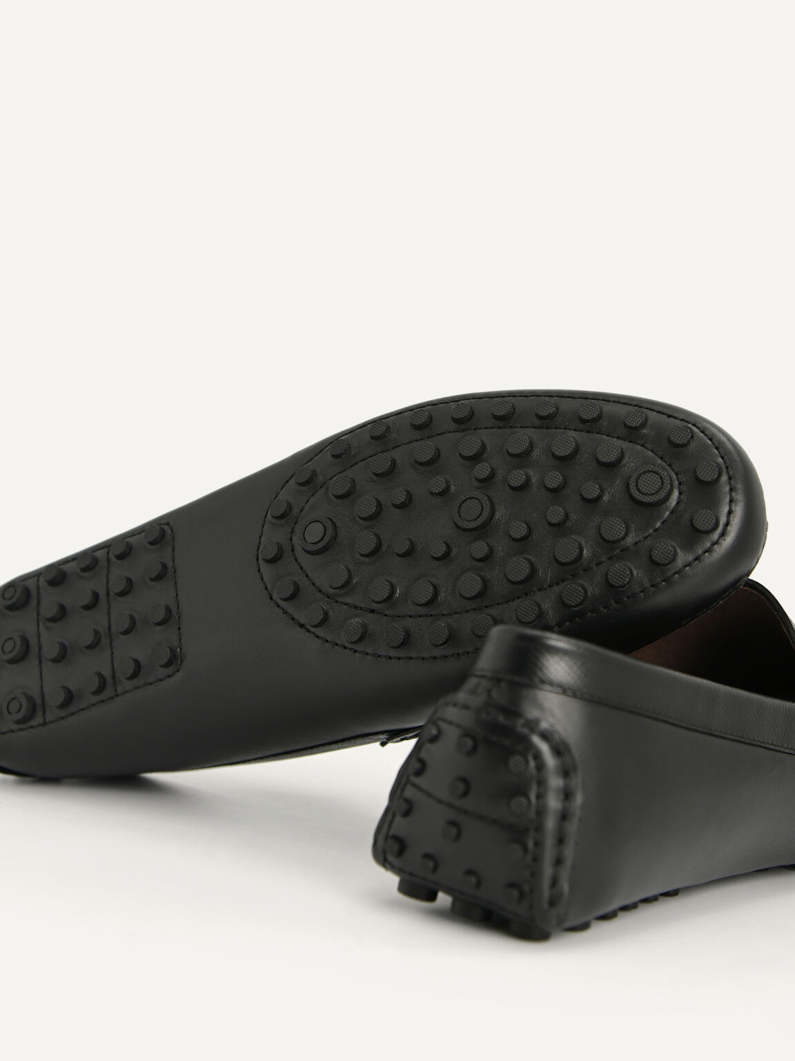 Icon leather Moccasins, Black, hi-res