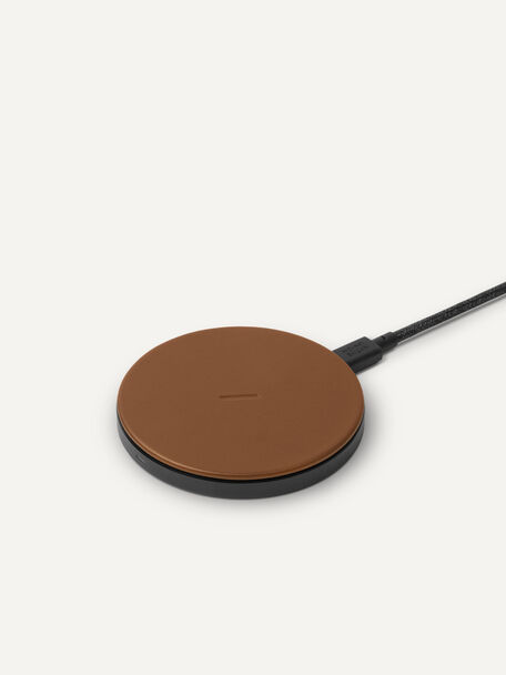 Leather Drop Wireless Charger, Tan, hi-res