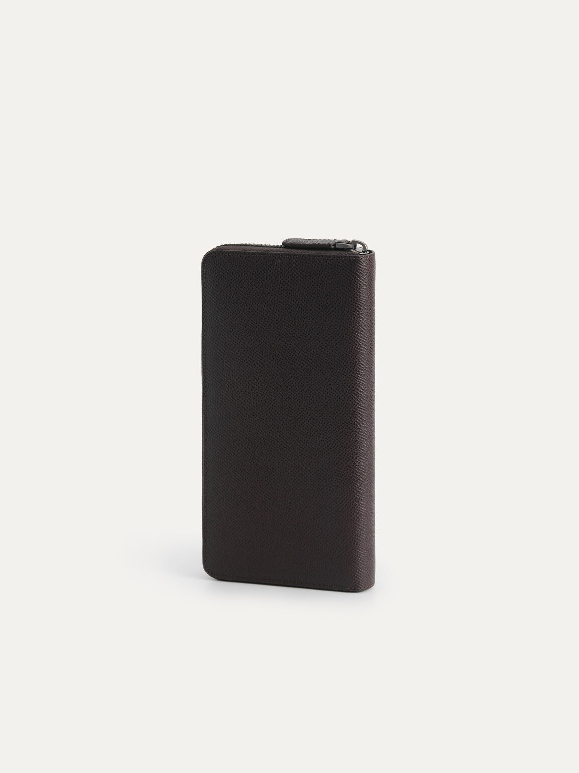 Icon Long Leather Wallet, Dark Brown