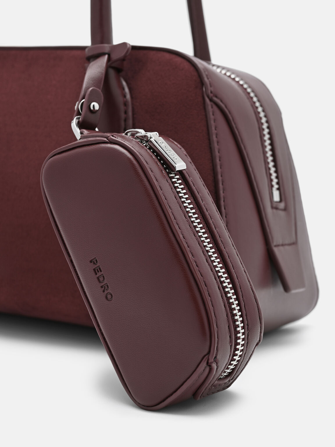 Serif Shoulder Bag, Burgundy