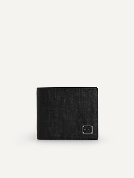 Textured Leather Wallet, Black