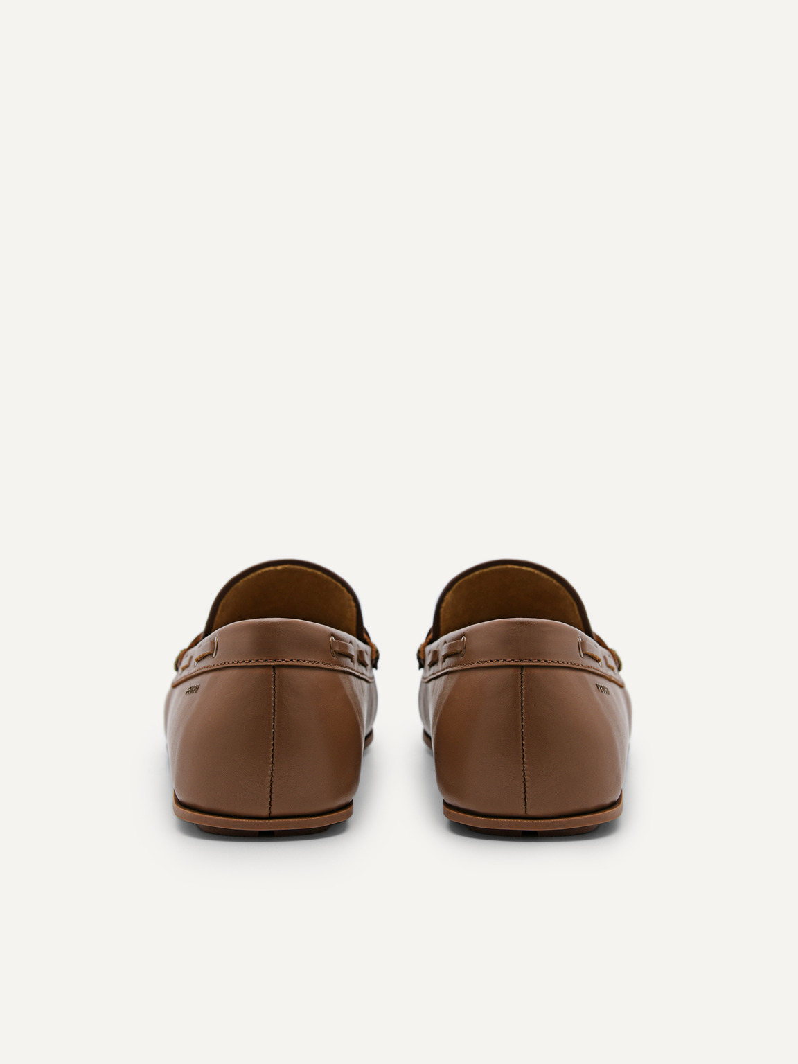 Leather Bow Driving Shoes, Camel
