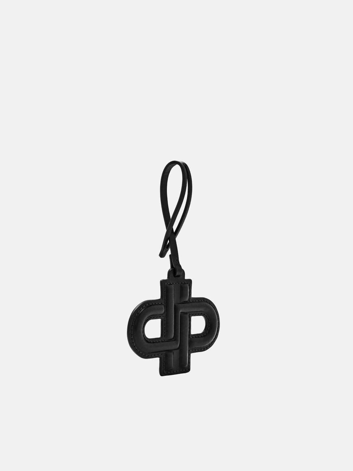 Leather Emblem Charm, Black