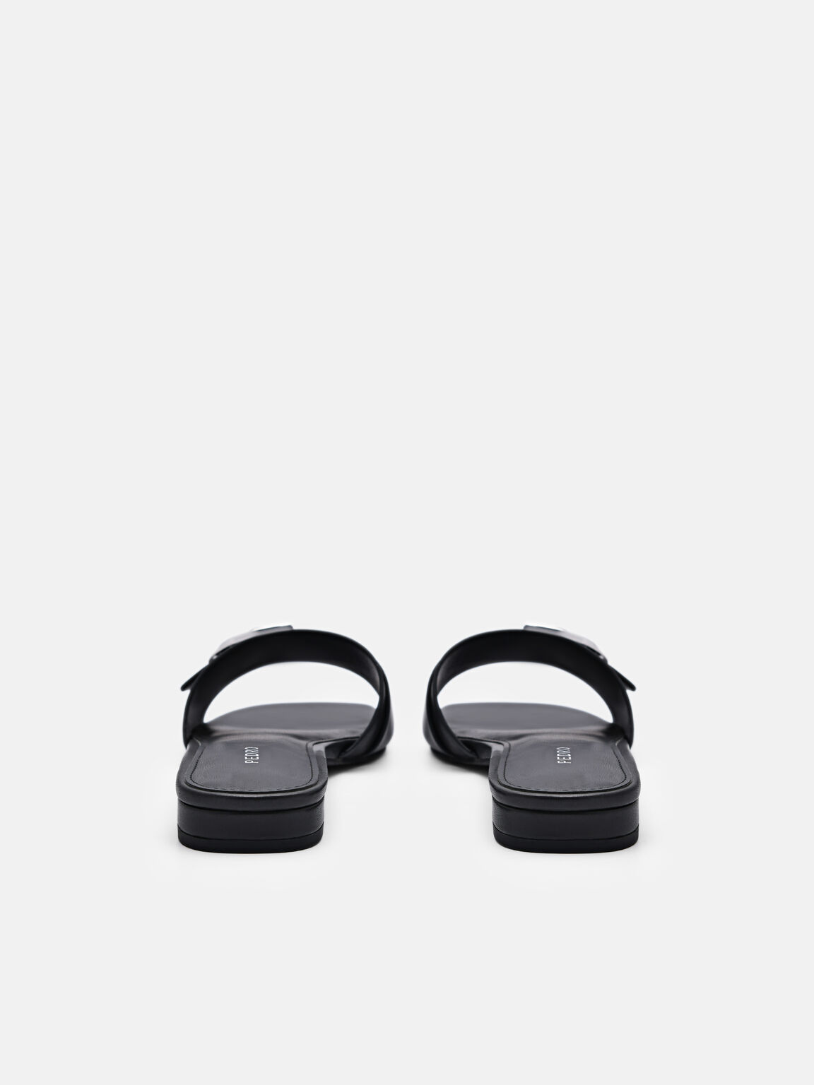 Helix Buckle Sandals, Black