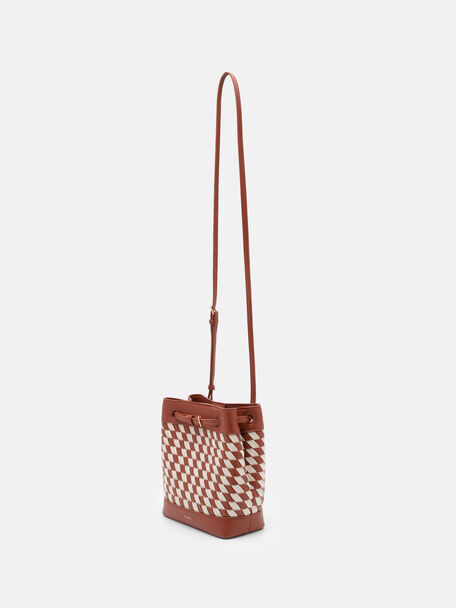 Loli Woven Bucket Bag, Multi Weave