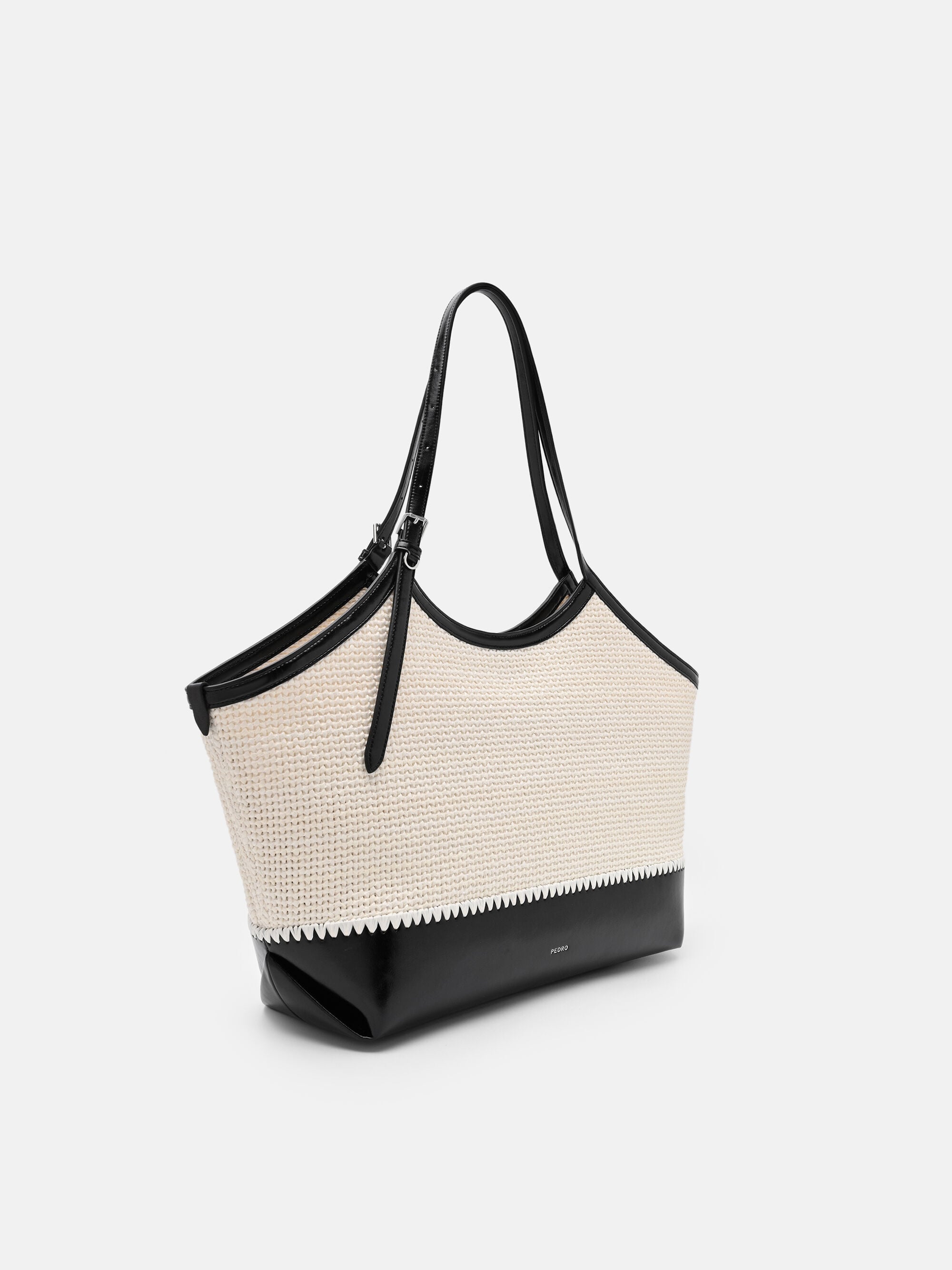 Chalk Melka Raffia Oversized Tote Bag - PEDRO US