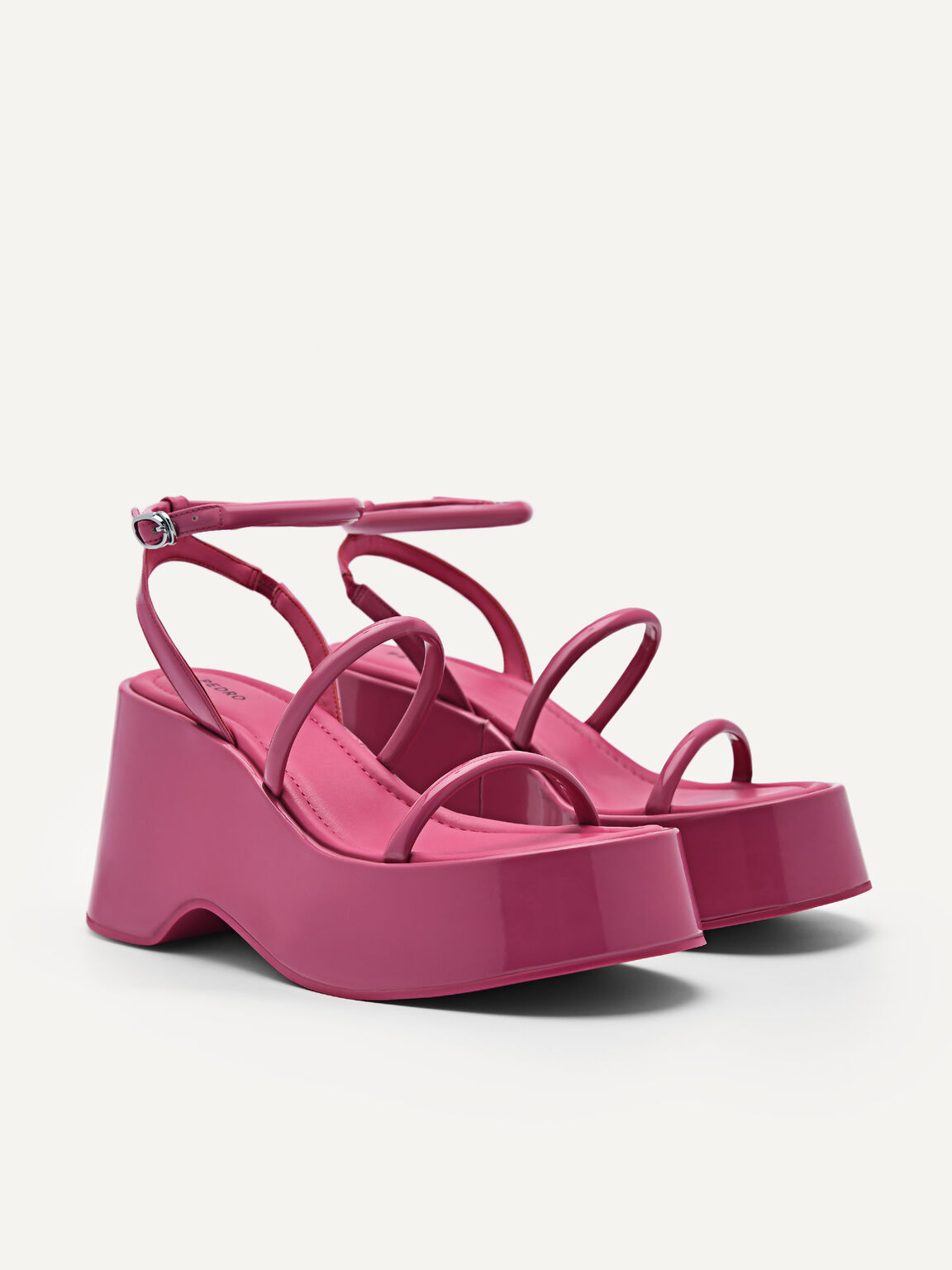 Aryna Platform Sandals, Fuchsia