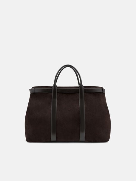 Tyson Duffel Bag, Espresso Brown Suede