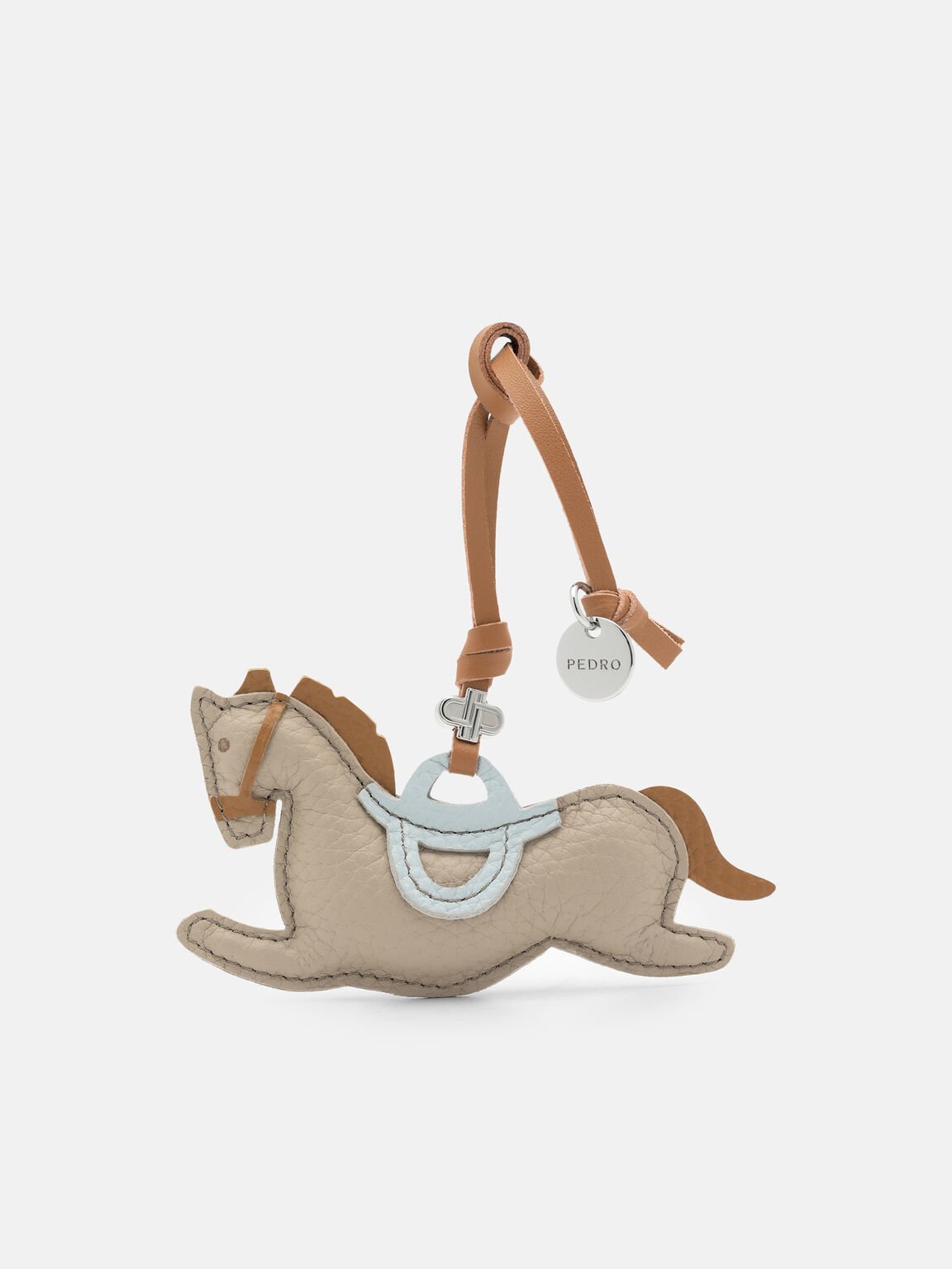Horse Leather Charm, Light Taupe