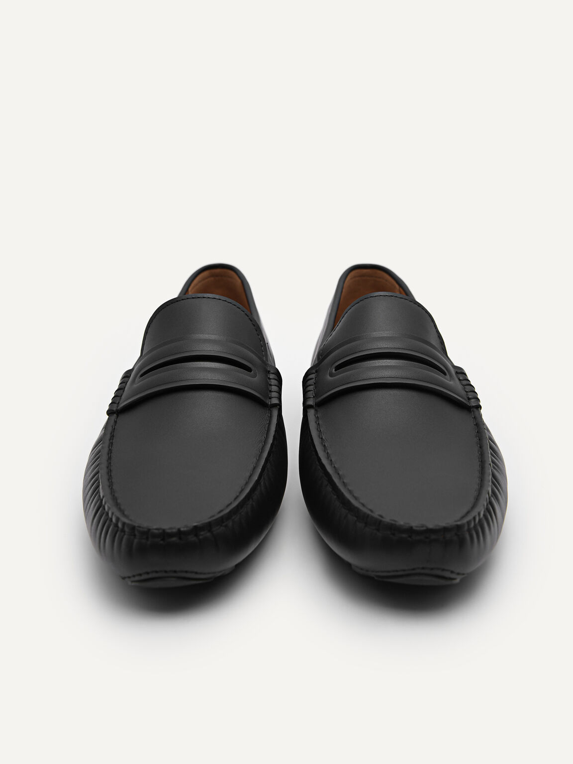 皮革莫卡辛鞋, 黑色, hi-res