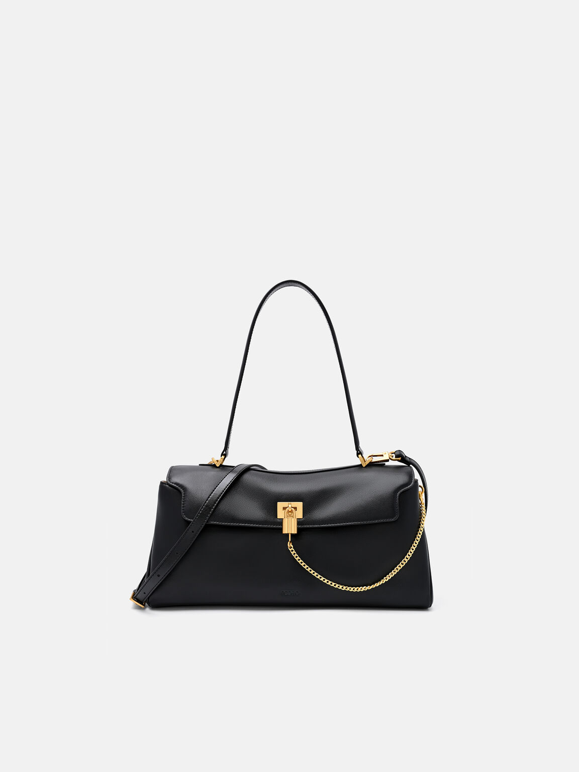 Mirelle Leather Shoulder Bag, Black