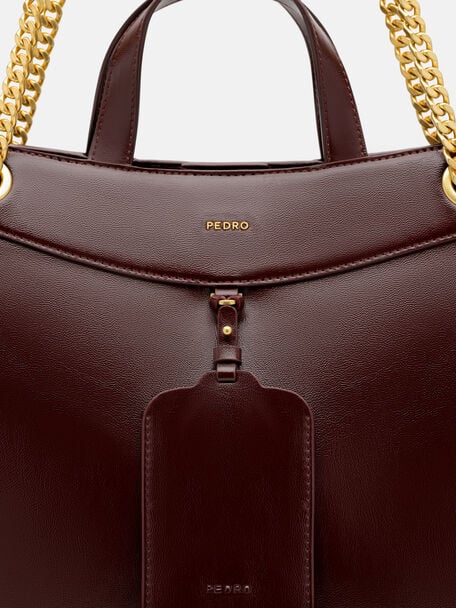 Cassier Tote Bag, Wine Wrinkled