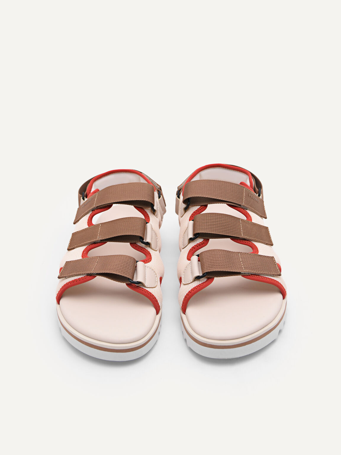Contrasting Technical Sandals, Beige