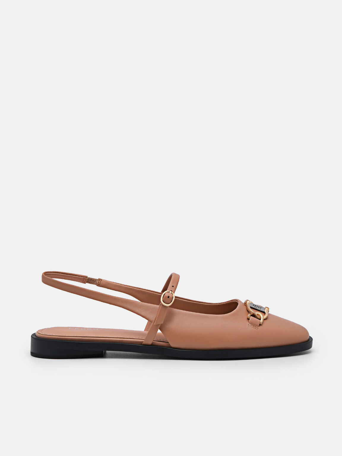Jean Leather Slingback Sandals, Camel