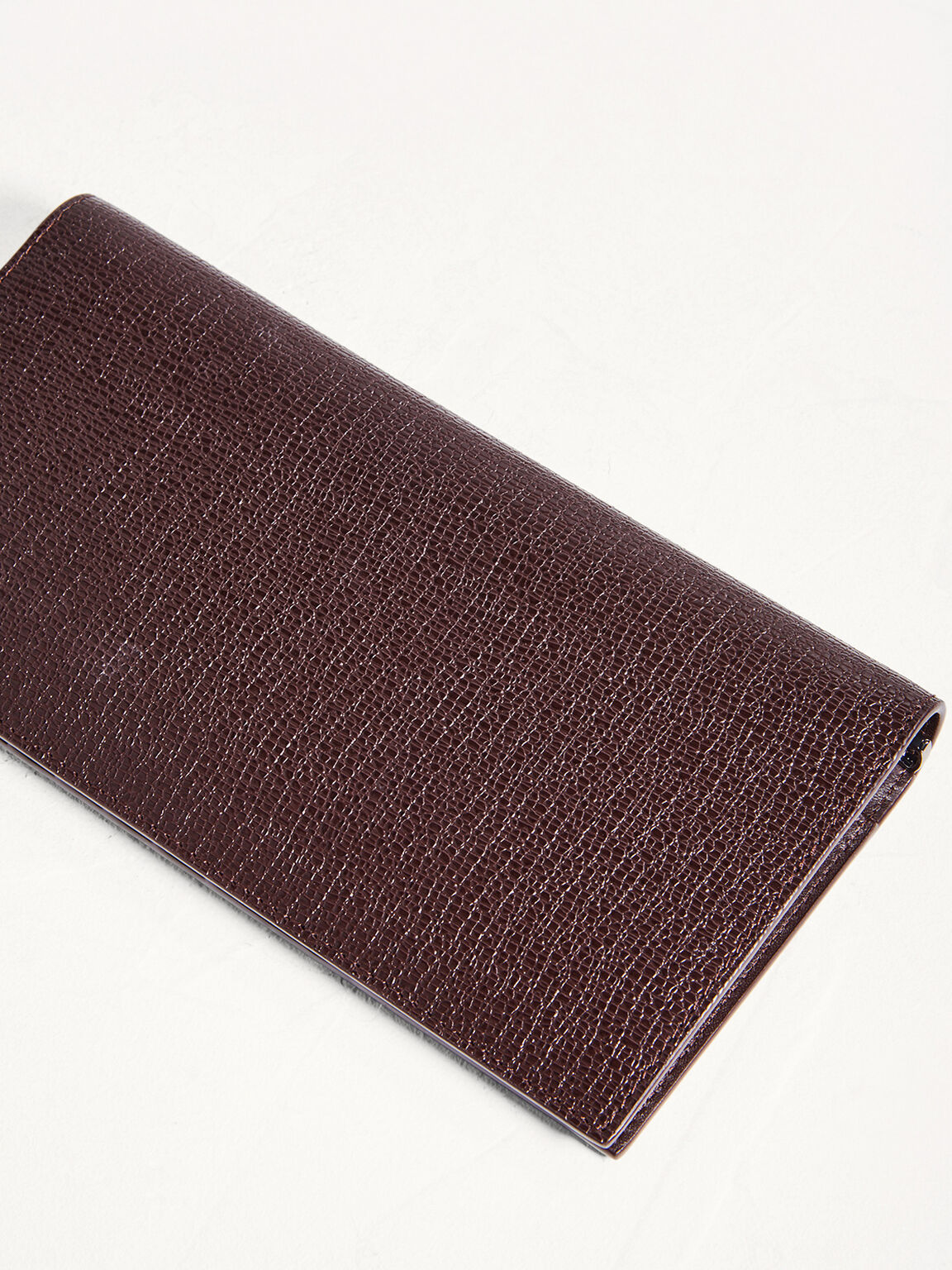 Leather Long Wallet, Dark Brown