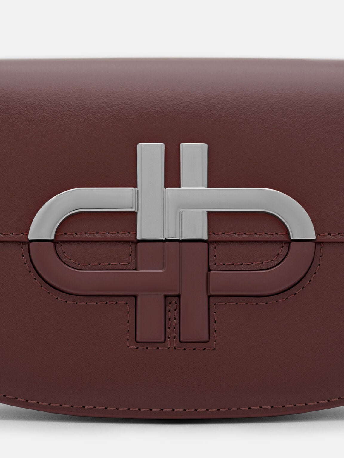 Duet Leather Shoulder Bag, Wine