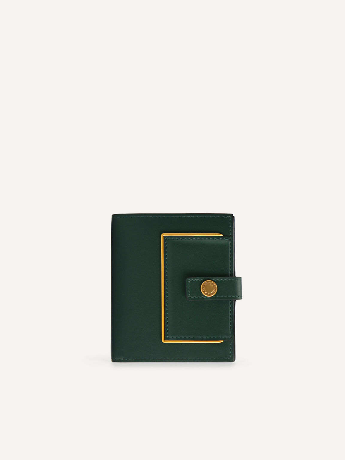 Monochrome Bi-Fold Leather Wallet, Dark Green