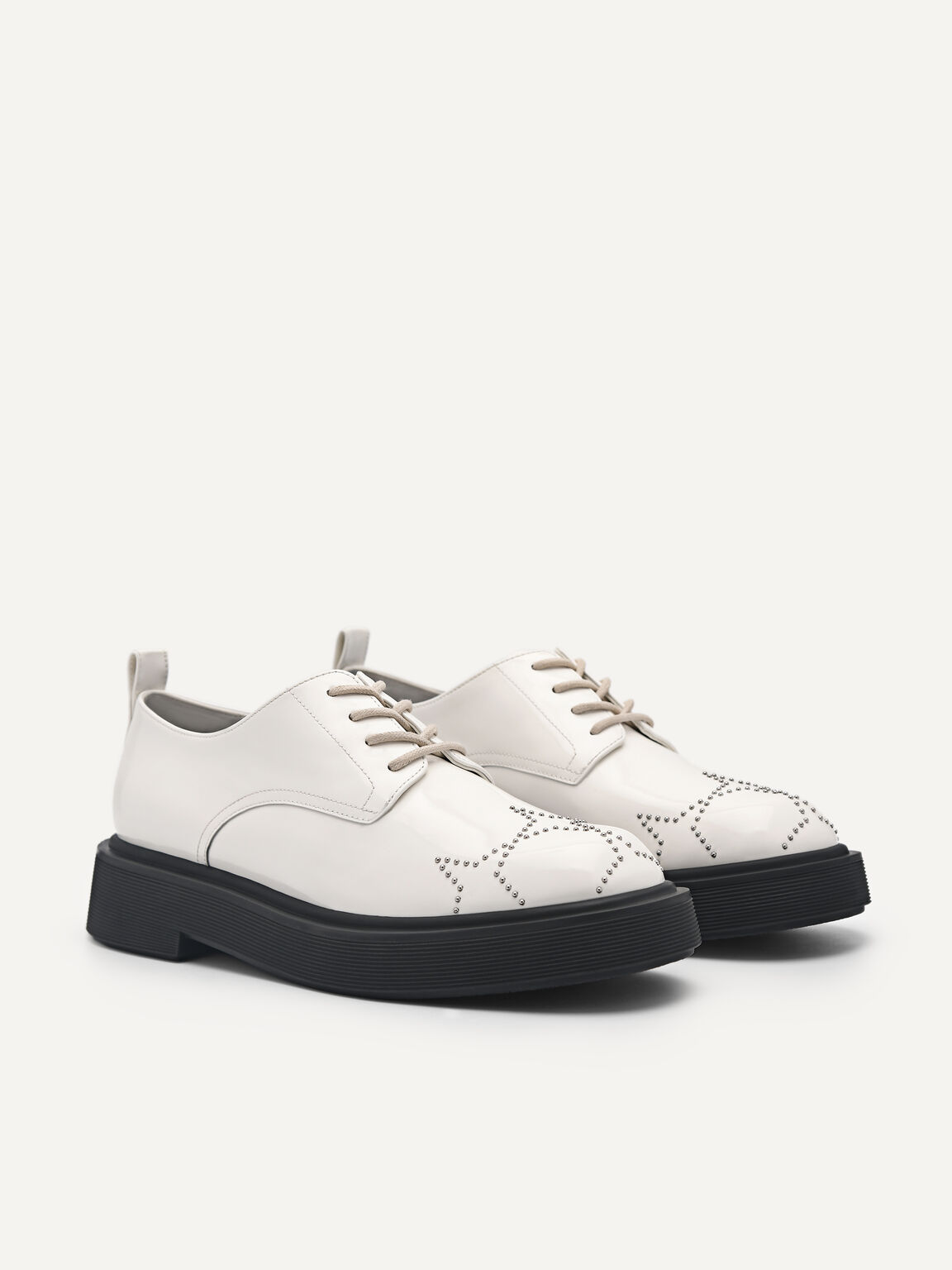 Maisie Leather Derby Shoes, White