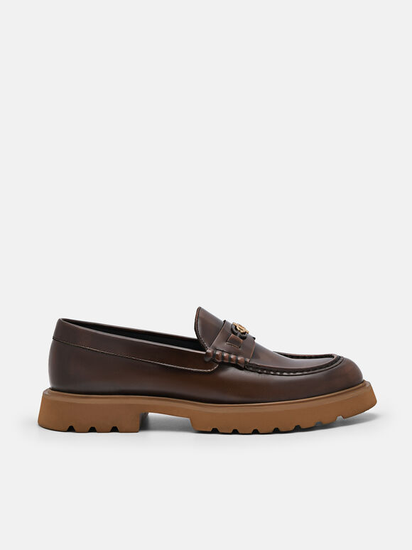 PEDRO Icon Leather Loafers, Dark Brown