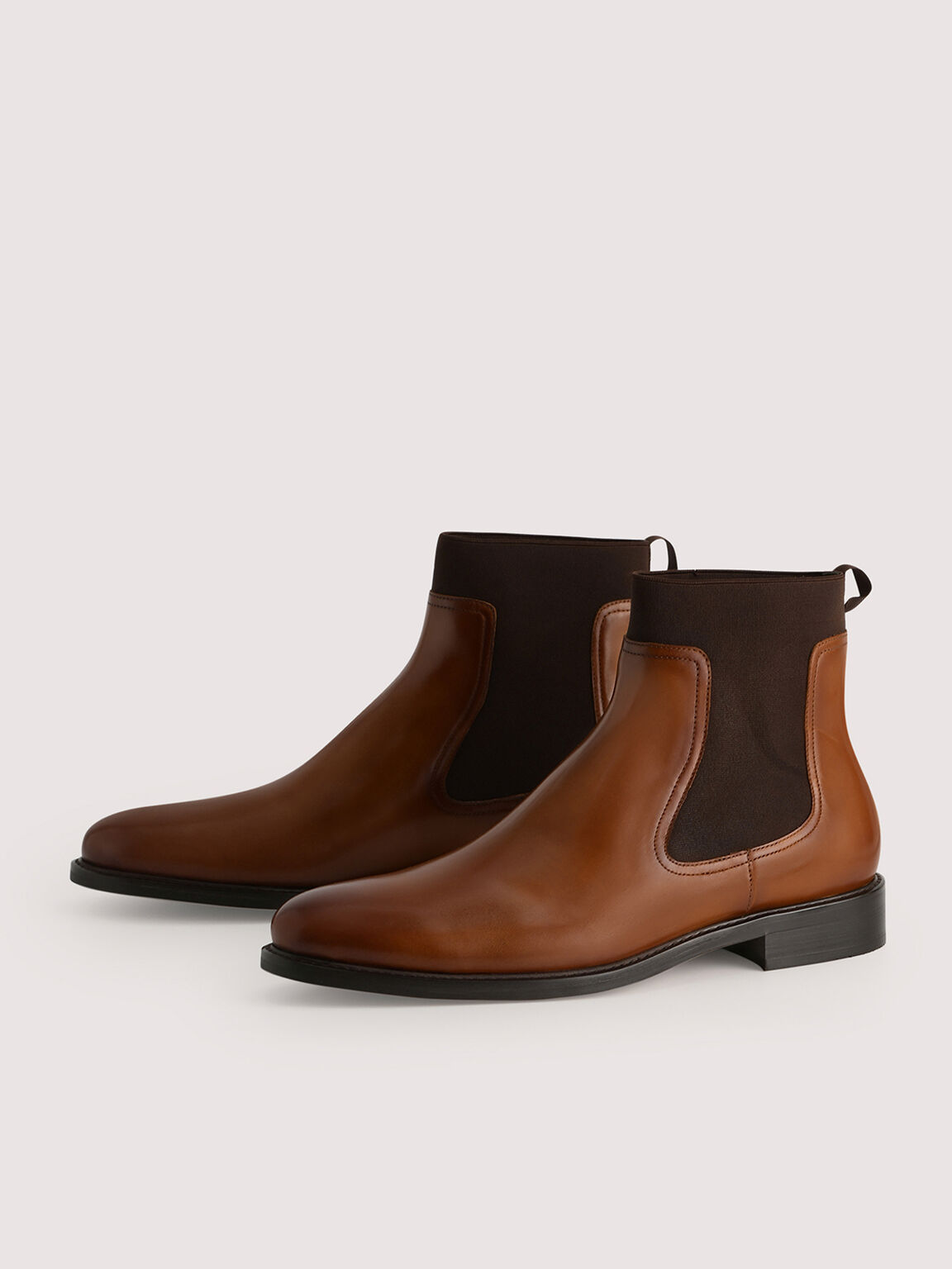 Leather Chelsea Boots, Cognac