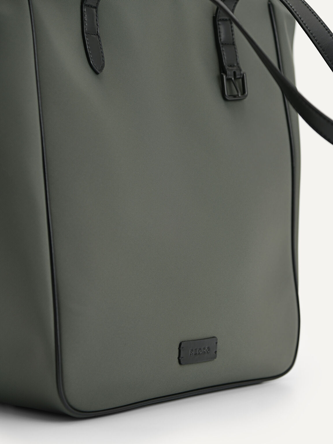 Nylon Monochrome Tote Bag, Military Green