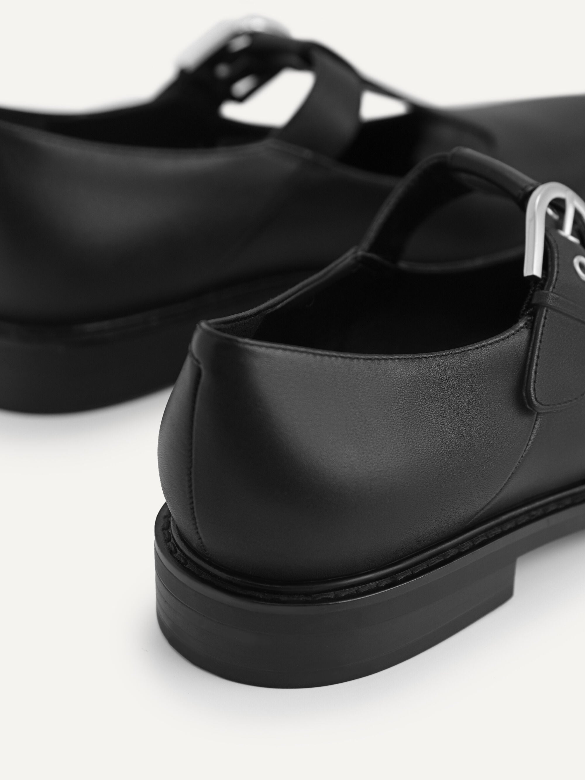 Black Leather Mary Jane Shoes - PEDRO SG