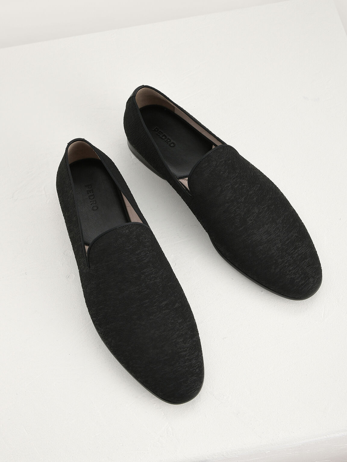 Textured Loafers, Black