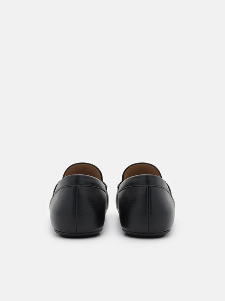 Jatte Leather Driving Shoes, Black Embossed