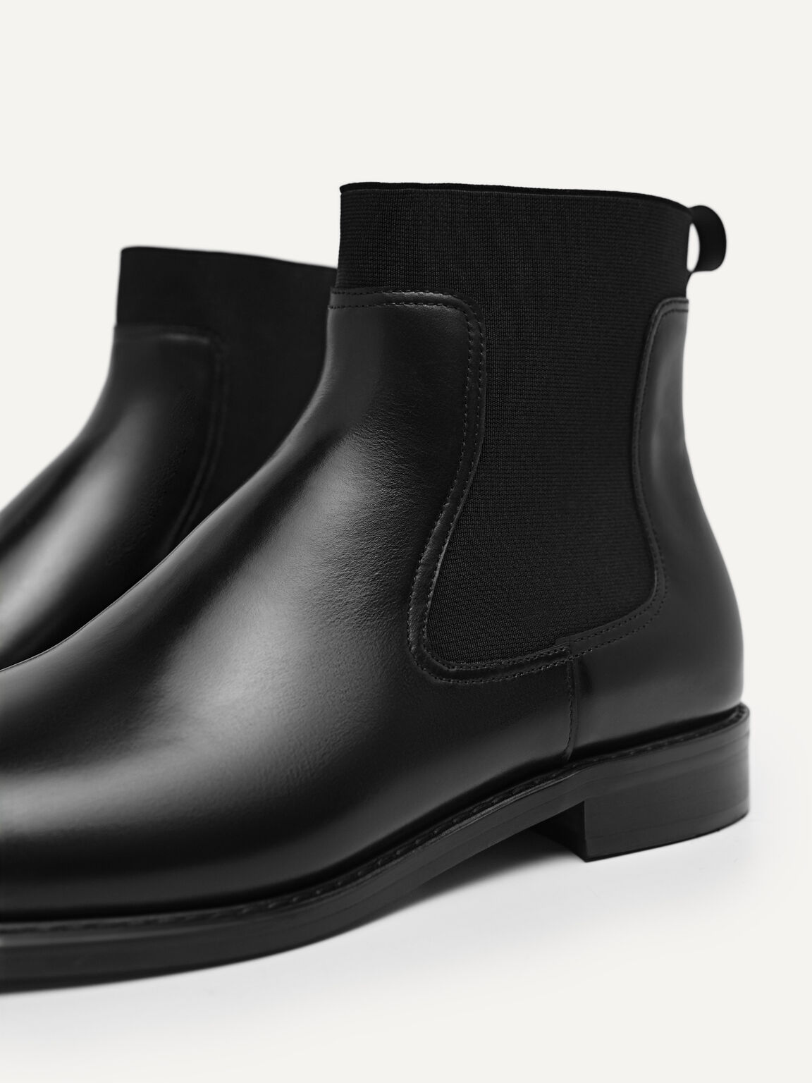 Leather Chelsea Boots, Black