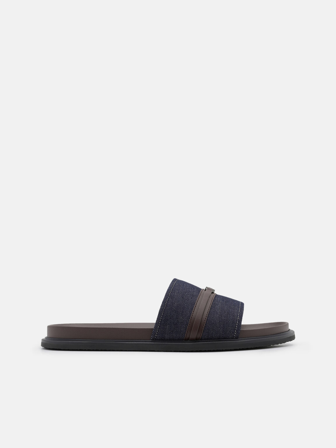 Renly Slide Sandals, Navy Denim