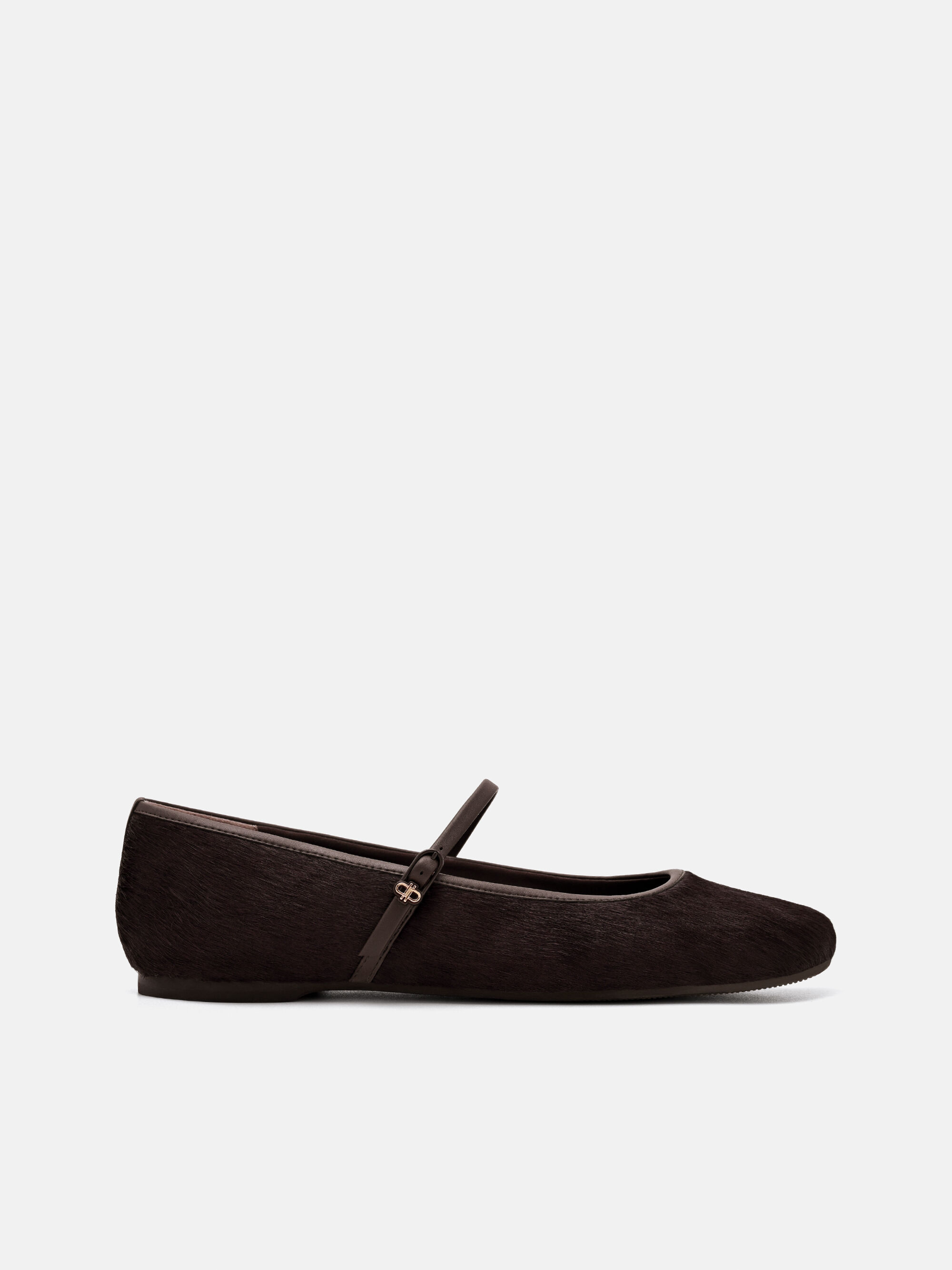 Dark Brown Claude Ponyhair Mary Jane Flats - PEDRO MY