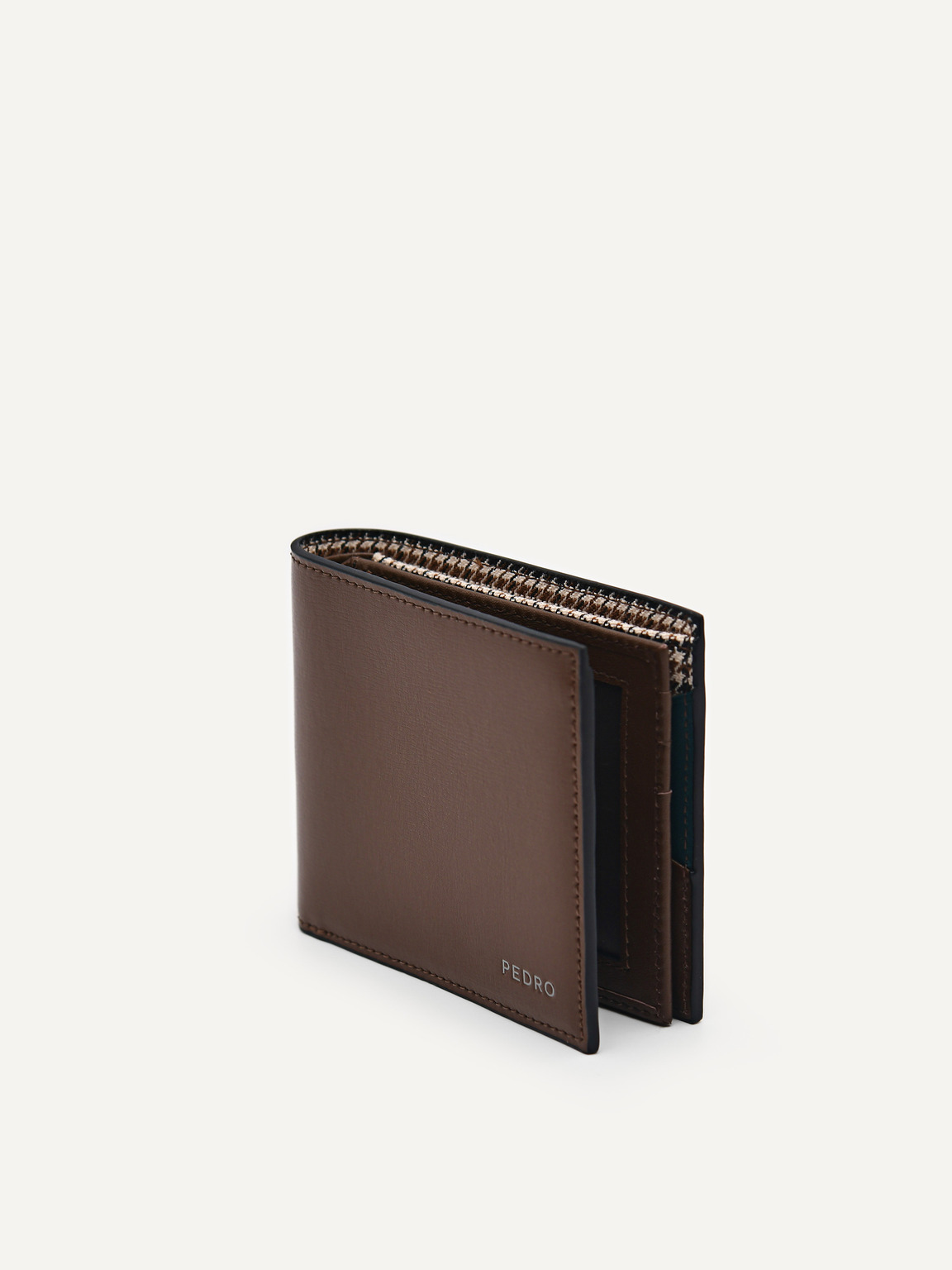 Leather Bi-Fold Flip Wallet, Brown