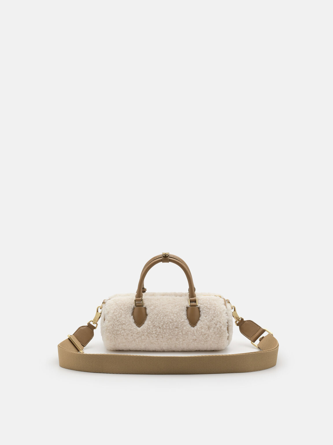 Ilena Faux Fur Bowling Bag, Camel