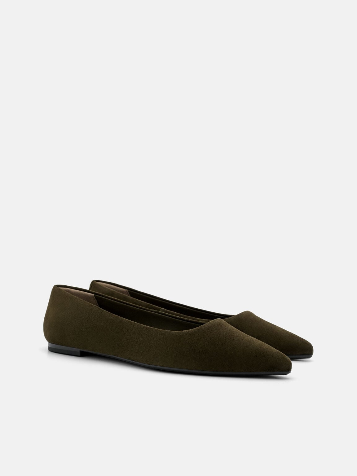 Quinn Leather Flats, Olive