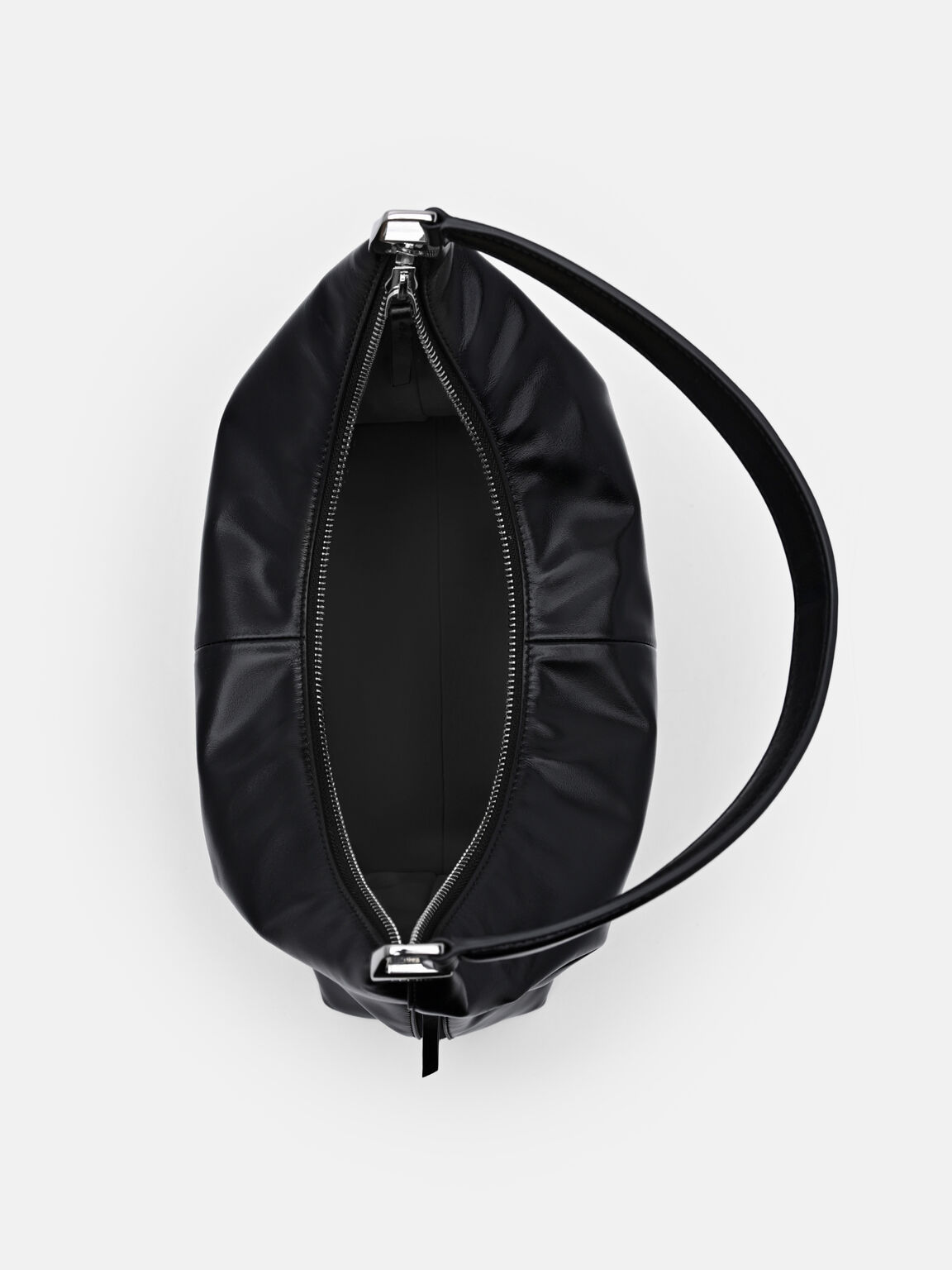 Reina Leather Hobo Bag, Black